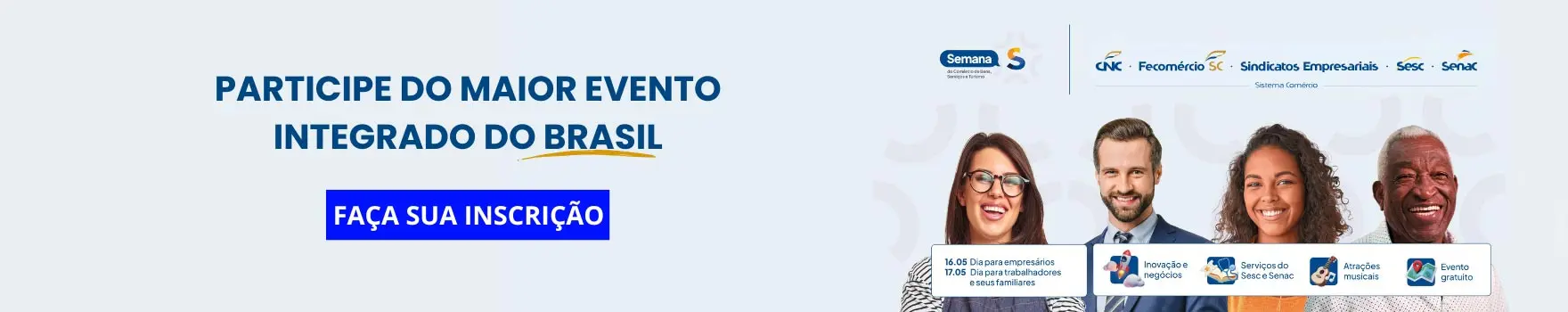 Inscrição Semana S: https://cncsemanasbrasil.facedoor.events/sc